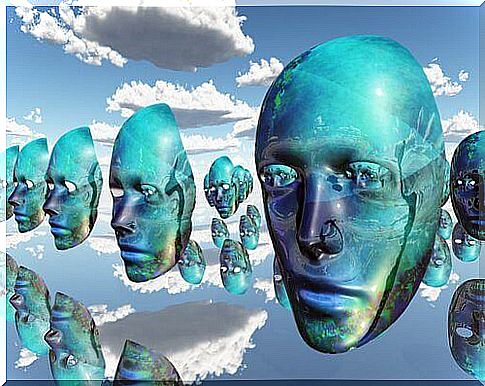 Masks in the sky symbolize affective instability