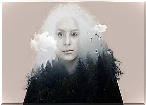 Aporie - woman in clouds and forest