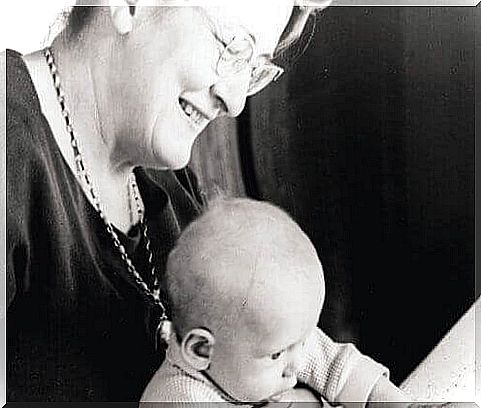 Mary Ainsworth with baby