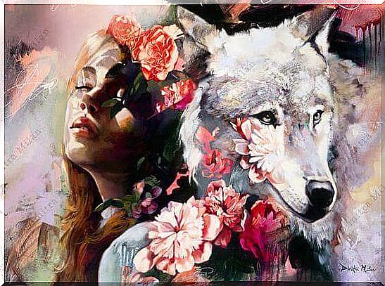 woman-with-wolf