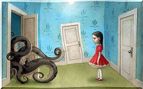 Girl and octopus