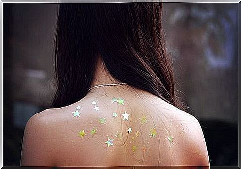 Woman with stars on her back