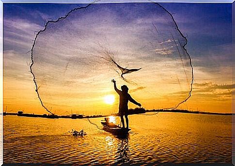 Fisherman with net