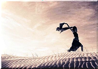 Woman on a sand dune