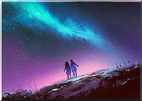 Couple under the starry sky