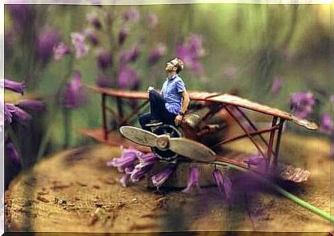 Figure on model airplane